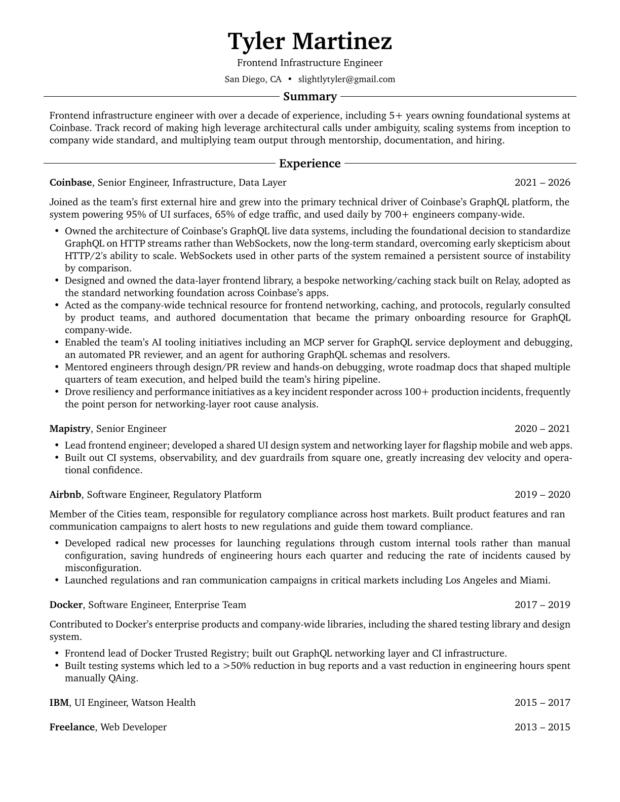 Tyler Martinez résumé preview